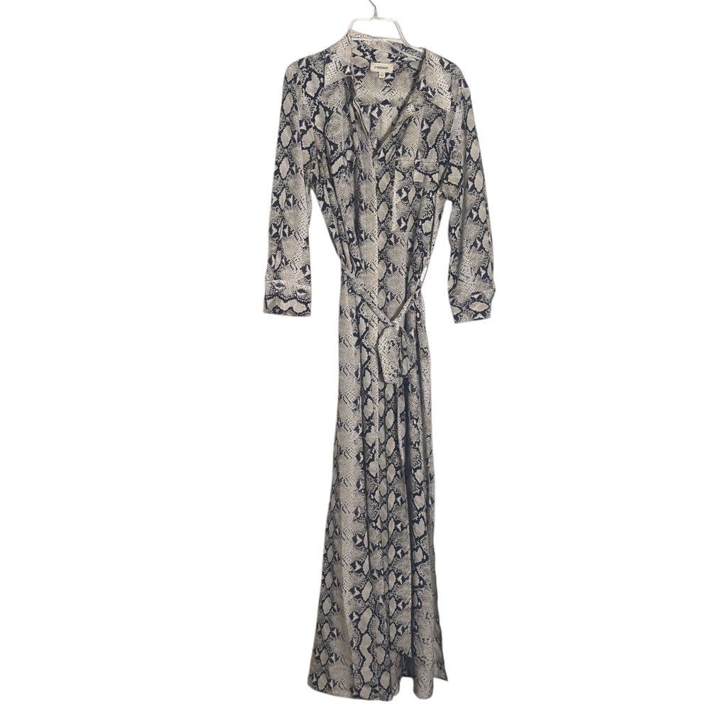 L'Agence Womens Maxi Dress Cameron Shirt 100% Silk Snake Python Print Medium - Picture 3 of 17